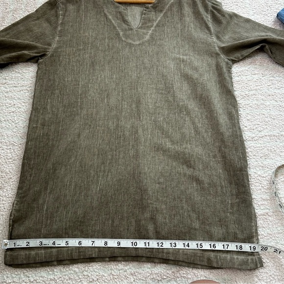 Earthbound Trading Co Stonewash Taupe Tunic Top 100% Cotton Gorpcore Unisex Fall - Picture 7 of 9